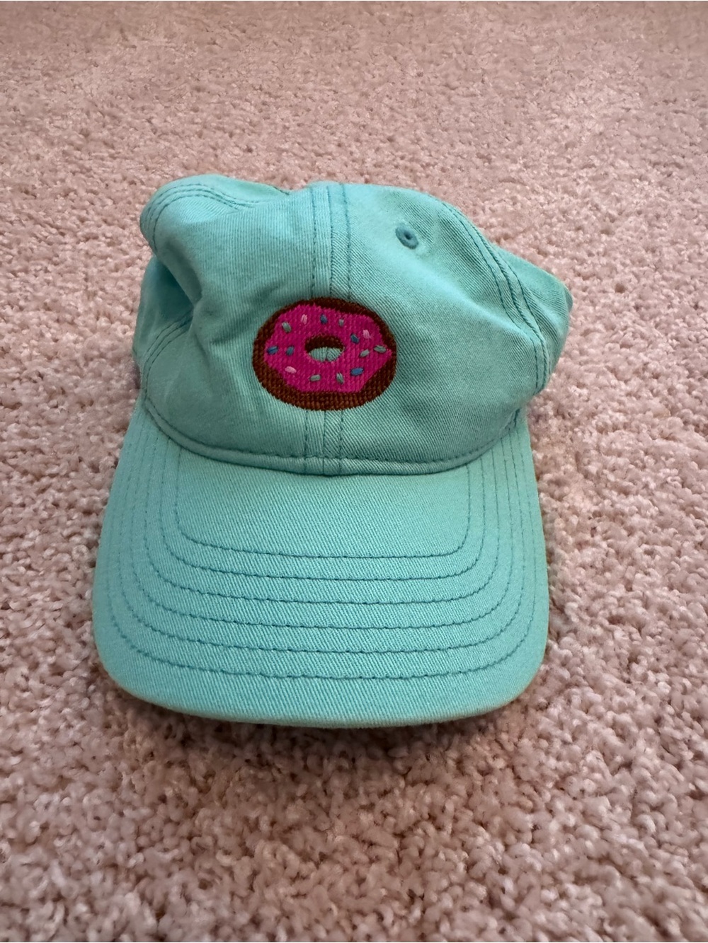 Mint Green Kids Donut Embroidered Baseball Cap
